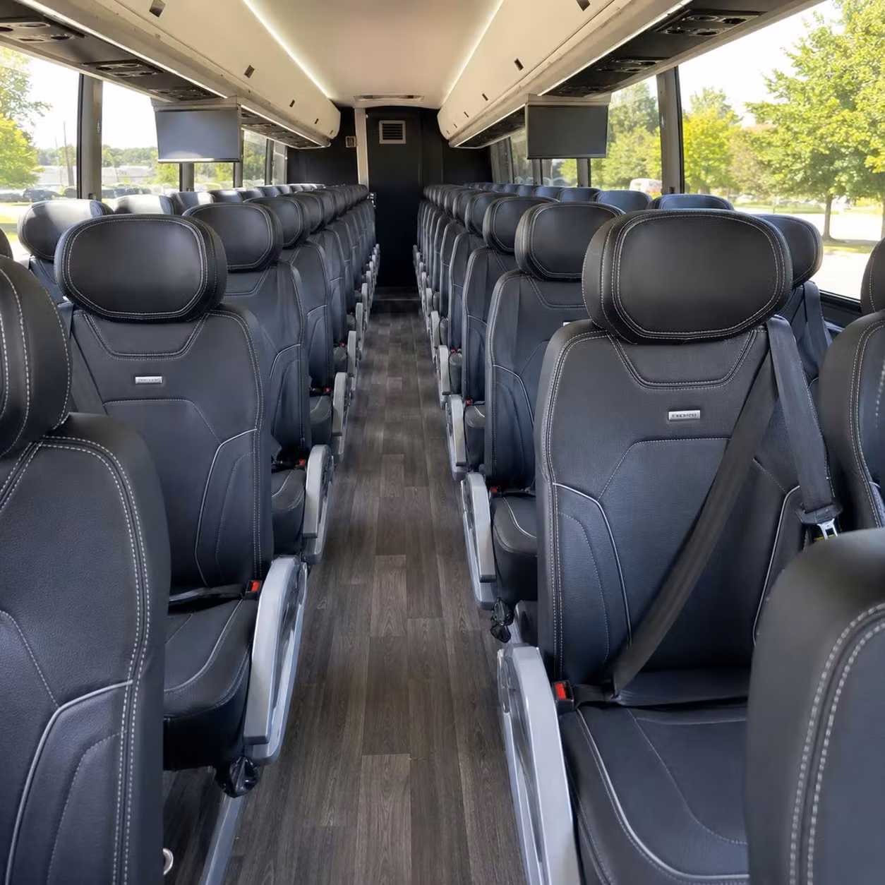 56 passenger charter bus inside